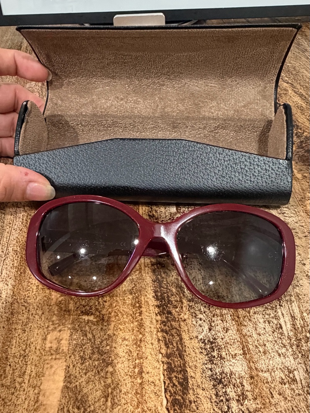 Burberry Burgundy Round Oversized Women's Sunglasses - Picture 15 of 15